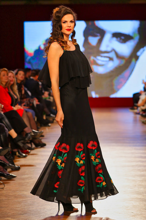 Rochie tull brodat T-88